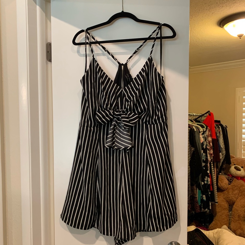 Cute chic black & white striped romper/play suit